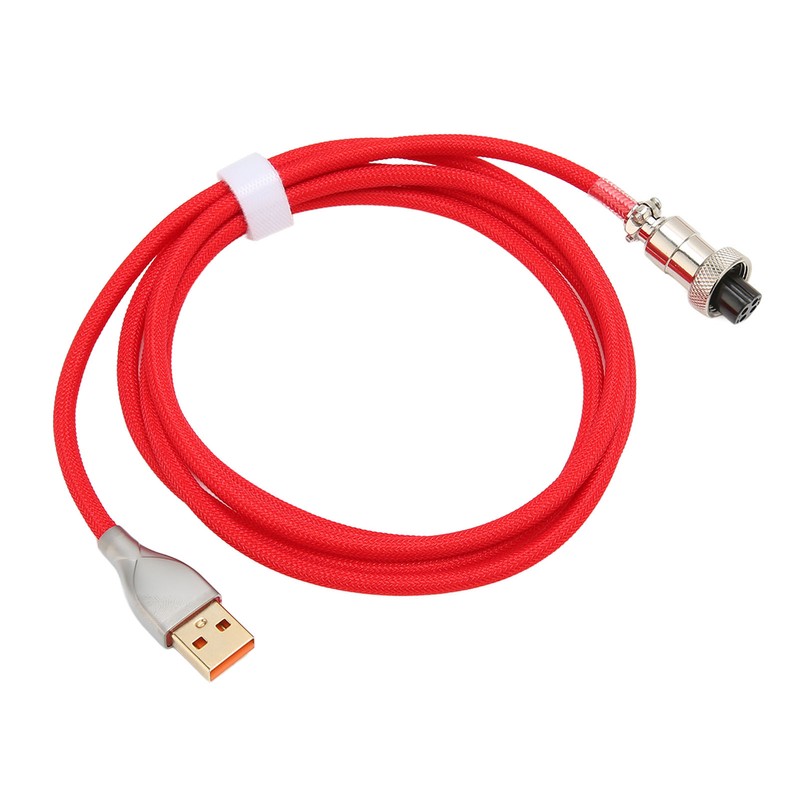 Mechanical Keyboard Cable Double Sleeve Custom Coiled with Detachable Metal