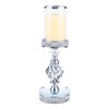 Hanjue Crystal Candle Holders for Pillar Candle, Metal Crystal Candle