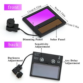 Solar Panel Welding Helmet Replace Lens, Auto Darkening Goggles Shield Mask Welder Cap Lens Filter Shade, 110 * 90mm