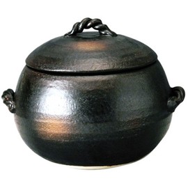 Misuzu 3 Go Black Cast Iron Rice Pot - 720ml Capacity - Maximum Weight 1.9kg - Antique Finish - No Lid - Includes Recipe Cards