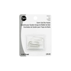 Dritz 99-34-61 Plastic Swim Suit Bra Hooks, Clear, 3/4-Inch 2-Count