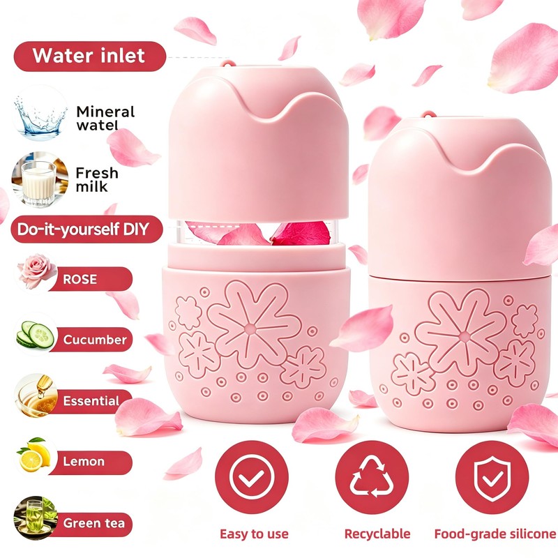 Skincare Tools Set with Facial Cleansing Brush, Ice Roller &