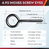PAMAZY 5Inch Heavy Duty Black Screw Eyes Hook, 6PCS Self