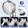 HANLIAN High Pressure Shower Head with Pause Button, 3 Spray