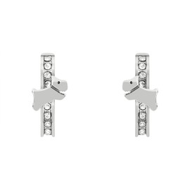 Radley Women's Silver Plated Clear Stone Set Huggie Hoop Earrings RYJ1353S