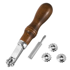 Namvo Manual Tracing Wheel And Crimping Wheel Leather Spacer Tool, Wheel Leather Sewing Stitch Spacing Paper Craft Tool Set For DIY