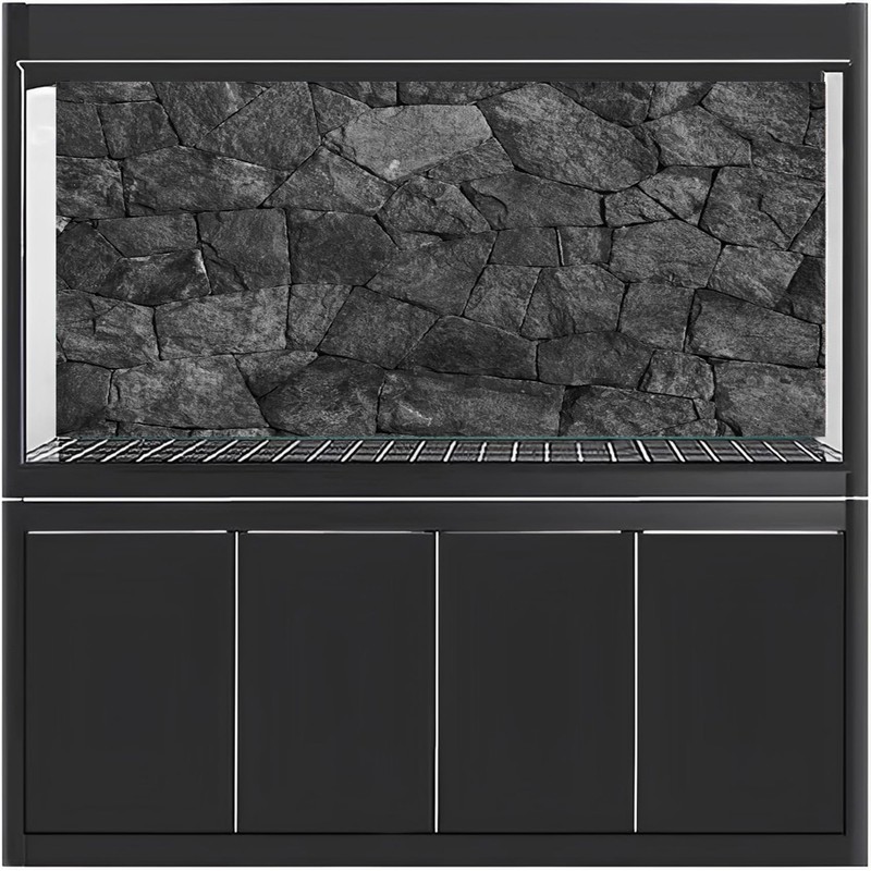 MIRRORANG 180 x 46 cm Dark Grey Stone Aquarium Background
