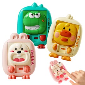 Opard Montessori Slide Puzzles Educational Toys 1 Year 2 3 4 5 Years Children Elementary School 3D Animal Puzzle Airplane Killing Time Jigsaw Puzzle Kids Girls Boys Birthday Gift 3 Years Old Toy