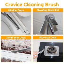 SUOXU Reinigungsbürste Toilettenbürste,Haus Küche Badezimmer Fenster Fugenreinigungsbürste,2 Stück Harte Borsten Magic Gap Cleaning Tool,Fliesen Rille Gap Scrubbing Brush-Grey weiß