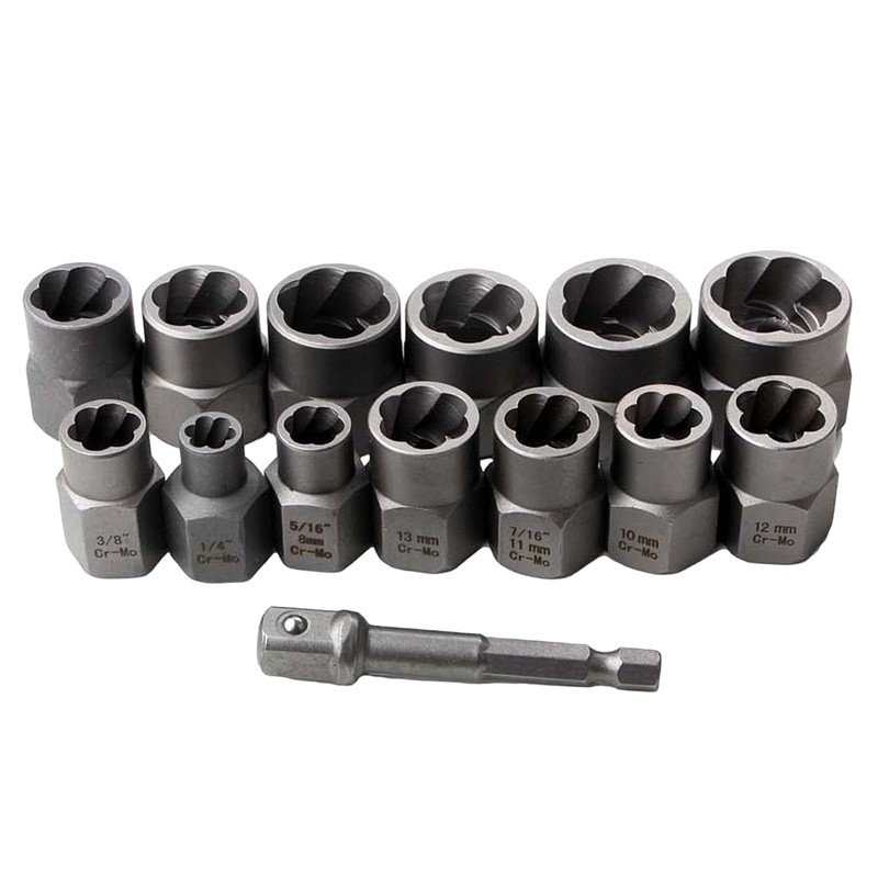 Ieron 14 PCS Bolt Extractor Set Locking Wheel Nut Removal
