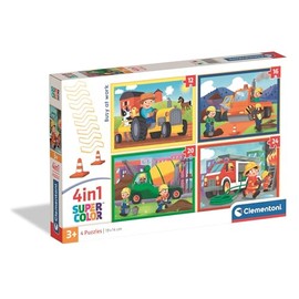 Clementoni Puzzle 4-in-1 Busy at Work 72 Pieces for Children 3-6 Years, Gift for Children, Puzzle for Children, Made in Italy, 21741
