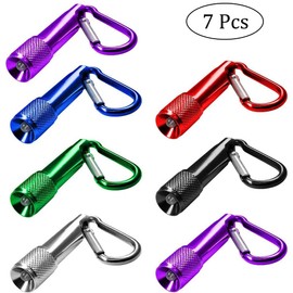 Amasawa Pack of 7 Pocket Camping Torch, LED Mini Torch, Portable Torch, Mini Camping Torch, Ideal for Camping, Hiking, Cycling, Climbing and Emergencies (Random Colour)