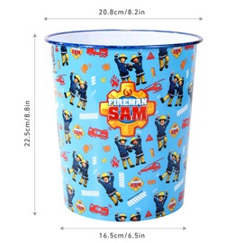 Zawadi Global Fireman Sam Kids Childrens Waste Bucket Paper Bin Basket for Bedroom Study Desk Dustbin