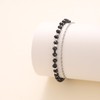 COAI Black Tourmaline Bracelet for women, Stainless Steel Double Layer