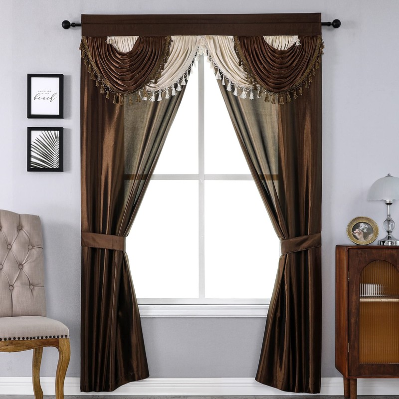 Regal Home Collections Amore Set para Ventana, con Cenefa Adjunta,