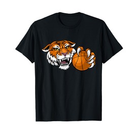 Tiger Basketball Ball Animal Cartoon Character T-Shirt