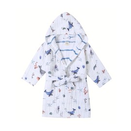 Malabar Baby Organic Cotton Muslin Wearable Hooded Towel, Bath, Pool & Beach Cover-up for Size 6-12 Months - Under The Sea
