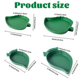 Reptile Bowls Flat Lizard Hamster Snake Accessories for Turtle Two Mango Shapes and Leaf Feeder Bowl