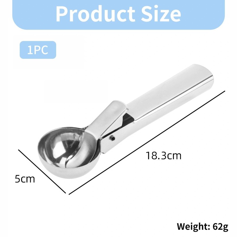 Ice Cream Scoop, Icecream Scoop with Trigger Release, Easy Clean,