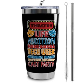 LLKJHGE Theater Tumbler for Women & Men, 20 oz Insulated Stainless Steel Musical Theater Gifts (Theatre Life)