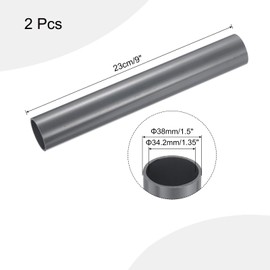 MECCANIXITY 1 1/2 Inch PVC Rigid Tube Round Pipe 34.2mm ID 38mm OD 9" Length Light Grey High Impact for Water Pipe, Crafts, Cable Sleeve 2pcs