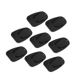 Hihaha 8pcs Motorcycle Kickstand Pad Support Plate Pad Parking Stand Side Stand Extension Pad Black Replacement Durable Material