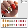 Fall Press on Nails Thanksgiving Short Square Fake Nails with