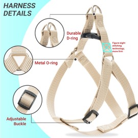 No Pull Dog Harness - Adjustable Step-in Harness & Leash Set for Small, Medium, Large Dogs - Escape Proof Soft Pet Harness for Walking, Training, Hiking, Outdoor Activities