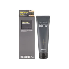 Mediheal The Tea Tree Pore Deep Clean Pack, 3.5 oz (100 g), Rinse Pack, Face Wash, Peeling