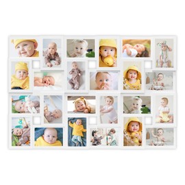 HELLO LAURA 4x6 Picture Frame Collage Wall Decor 24 Opening Photos Collage Frame for Wall Picture Frame 6" x 4" Photo Sockets x 24 - White
