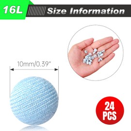 YIEMI Botón cubierto de tela de tela, botones de costura de 10 mm con botones de vástago de metal para manualidades, costura de ropa (azul, 24 piezas)