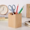 Pen Stand, Wooden, Square, Multifunctional, Pen Stand, Stylish, Brush-raised, Wood,