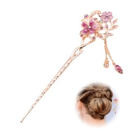 Vintage Hair Stick Opal Flower Hair Sticks Hair Decor Chinese Hairpins Old Hair Clip Old Hair Clip Purple