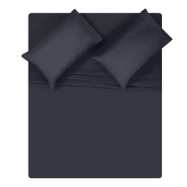 MyOwn California King Sheet Sets - Double Brushed Microfiber Bedding Sets, 4 Piece Deep Pocket Bed Sheets Sets - Ultra Soft, Wrinkle Free, Quick Dry, Easy Care California King Sheets - Charcoal Grey