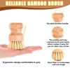 Nuenen 6 Packs Bamboo Dish Scrub Brushes Wooden Scrubbers Set