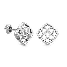 LeCalla Sterling Silver Jewellery Italian Design Love Knot Stud Earrings for Women, Sterling Silver, No Gemstone