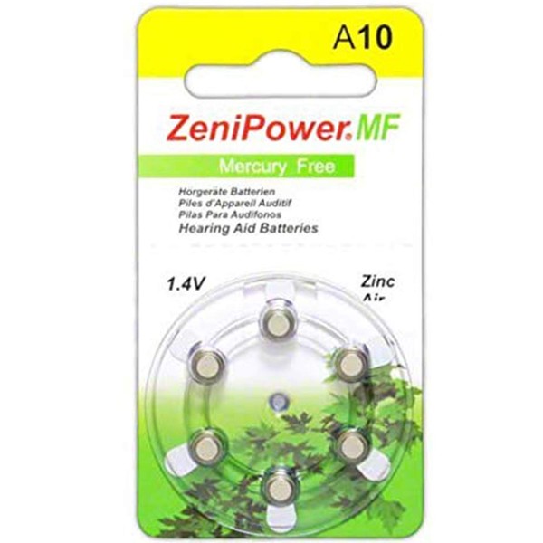 60 ZeniPower Hearing Aid Batteries Size: 10 + Battery Holder Keychain Kit