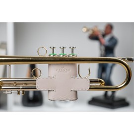 Trumpet Valve Guard Vegan Artificial leather eco-friendly Valve Protector Vegan Trumpet Accessories Valve Cover Brass accessories (Model L, Beige)