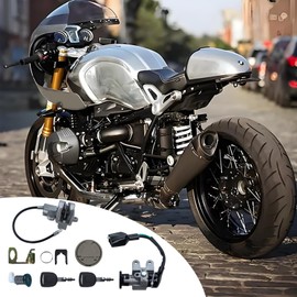 Ignition Switch Key Lock Gas Tank Cap Set, 7Pcs Scooter Ignition Switch Key Set Replacement Set Compatible with GY6 Scooter Moped TaoTao Peace Roketa Jonway NST Tank