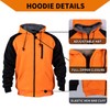 FONIRRA Hi Vis Hoodie for Men Sherpa Fleece Safety Jackets