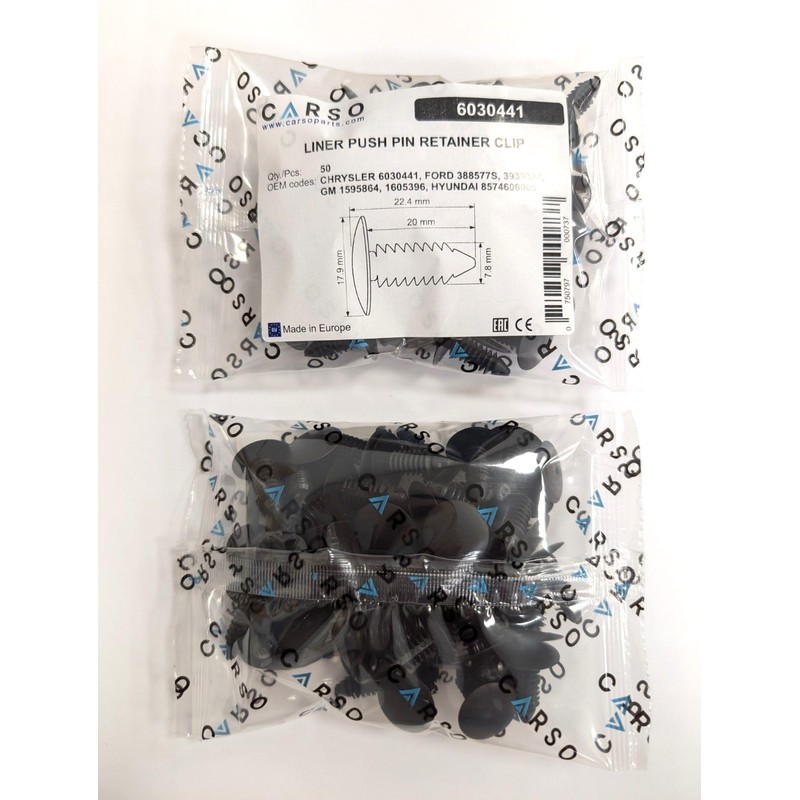CARSO Replacement Push Pin Retainer Clips 6030441 Compatible with Chrysler;