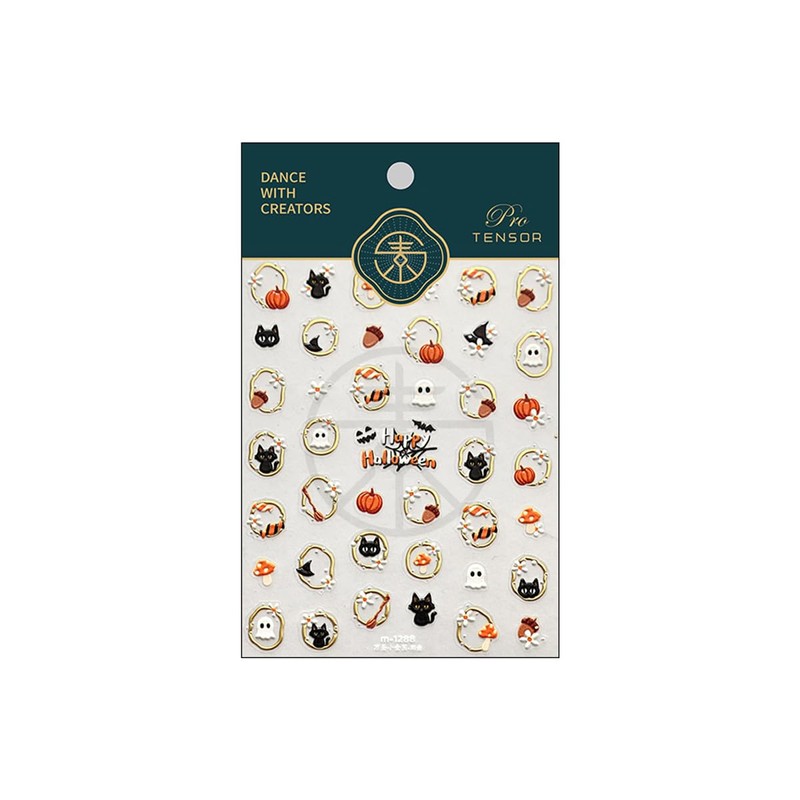 Halloween Nail Stickers, Cute Ghost Black Cat Pumpkin Nail Art