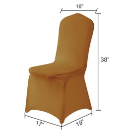 AlGaiety Spandex Chair Covers, 25PCS, Washable Protector for Living Room, Party, Banquet, Wedding, Hotel (Gold)