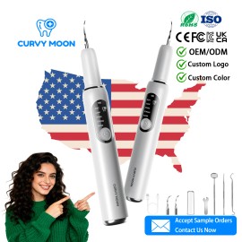 Portable Rechargeable LED Sonic Dental Scaler Teeth Whitening Oral Hygiene Stains Cleaner Tartar Calculus Removercolor: White