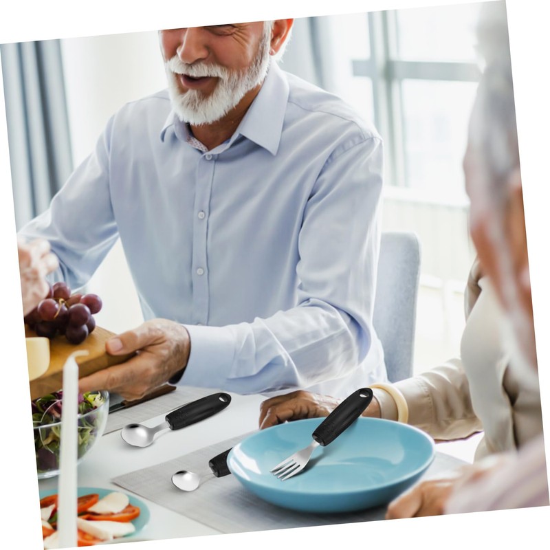 ULTECHNOVO Ergonomic Handle Adaptive Utensils Elderly Eating Utensils Weighted Spoon