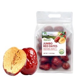 Zorrer Premium Jumbo Red Dates, 1 lb, Sun-Dried Jujube, No Added Sugar