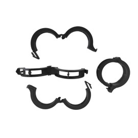 PAMPOLS 100 clips or supports for tomato plants, flowers, shoots and climbing plants, support clips with plastic rings, colour: black, pack of 100