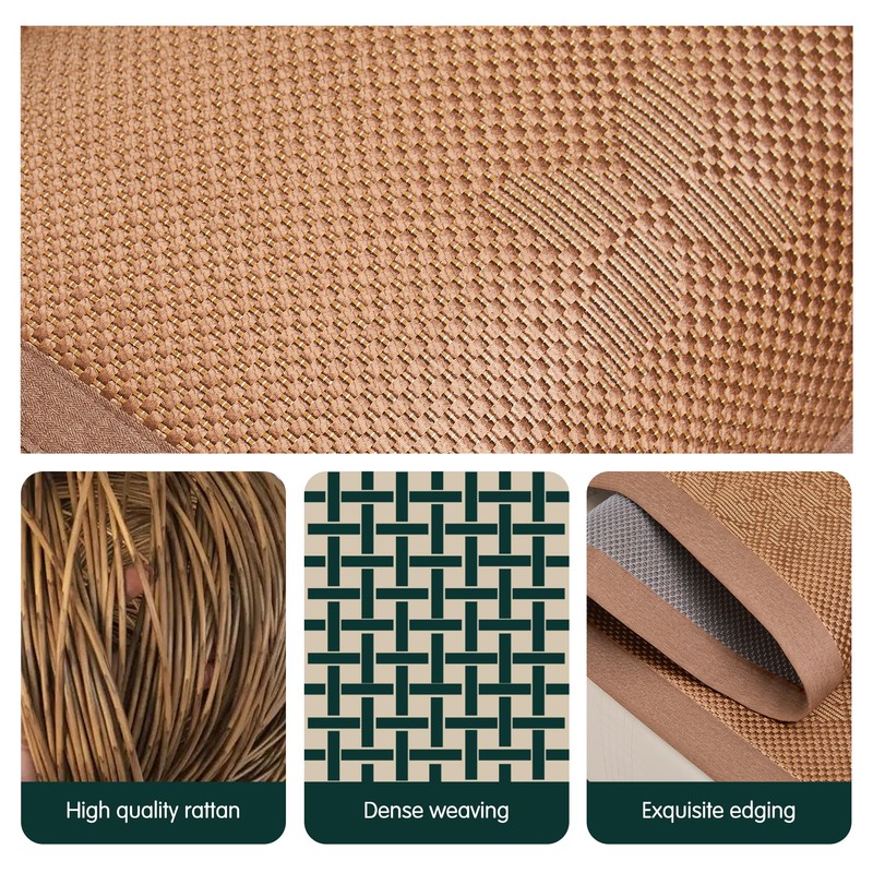 Summer Sleeping Mat, Foldabl Rattan Bed Mat Quick Cooling Topper
