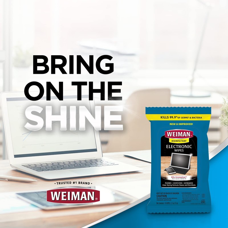 Weiman Disinfecting Electronic Wipes - Safely Clean Your Screen, Laptop,