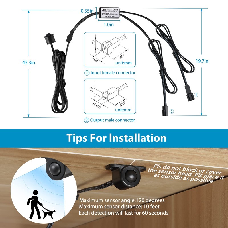 Litever LED Safe Light Kit. Human Motion Sensor Activated. 6